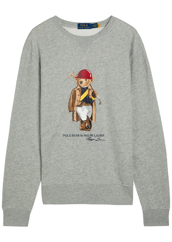 Photo: Polo Ralph Lauren Golf Bear-print Cotton-blend Sweatshirt Grey