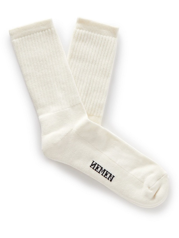 Photo: Hemen Biarritz - Logo-Jacquard Ribbed Organic Cotton-Blend Socks