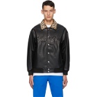 Noon Goons Black Faux-Leather Fly By Jacket