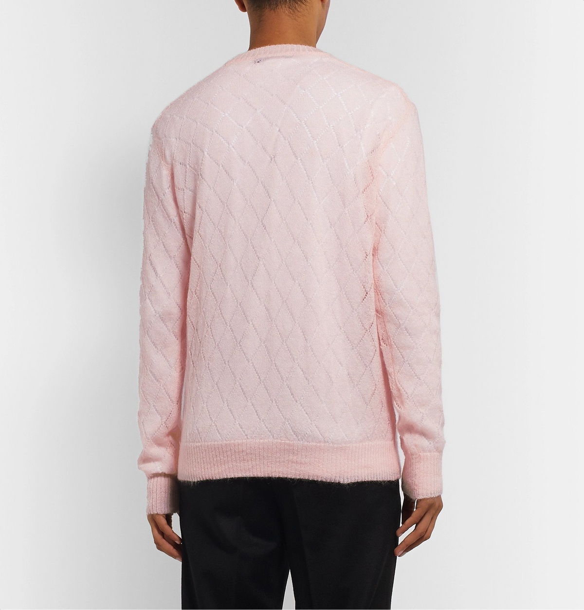 Undercover - Perforated Argyle Knitted Sweater - Pink Undercover