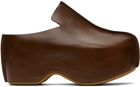 JW Anderson Brown Leather Platform Clogs