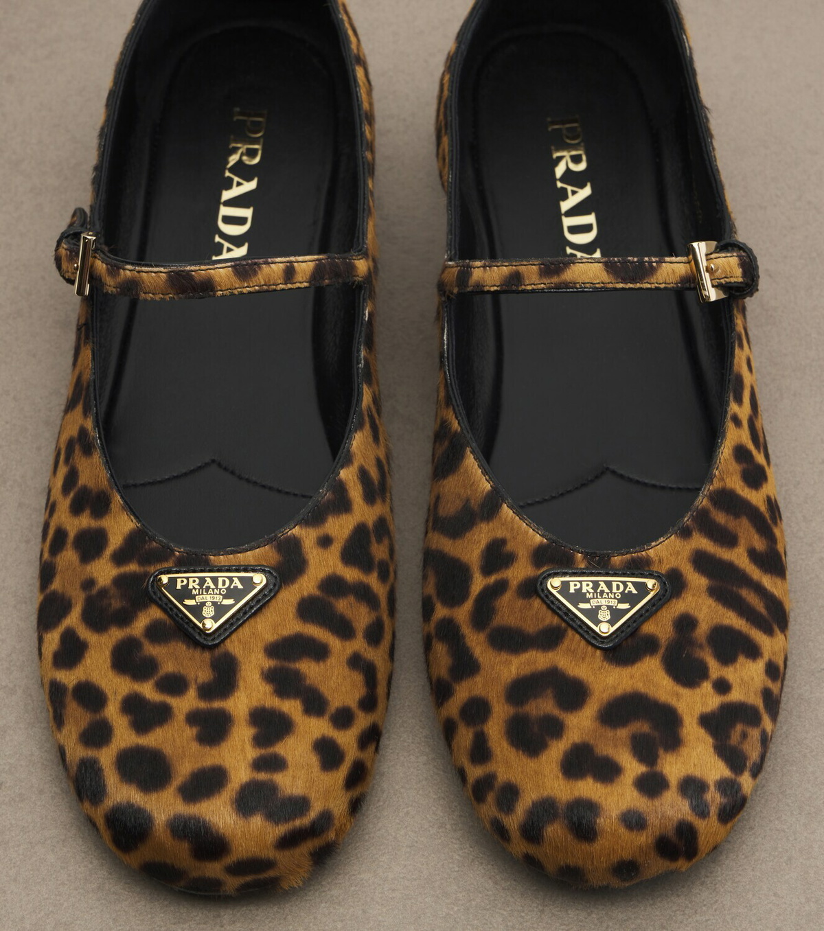 Prada Leopard-print calf hair Mary Jane flats