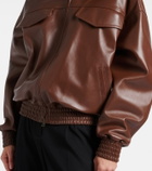 Balenciaga Cropped oversized leather jacket