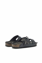 Diesel D-Woodstock - Leather slide with cork footbed - Sandals Mens in Black