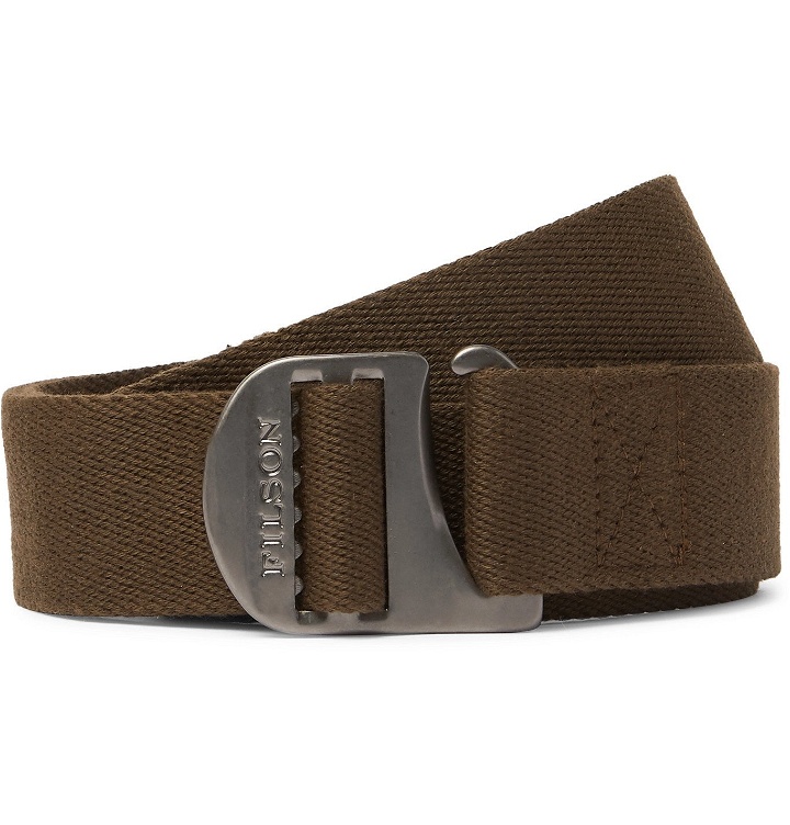 Photo: Filson - Togiak 4cm Leather-Trimmed Webbing Belt - Metallic