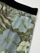 TOM FORD - Floral-Print Velvet-Trimmed Stretch-Silk Satin Boxer Briefs - Green