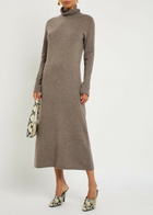 Lisa Yang Ailina Cashmere Midi Dress Brown