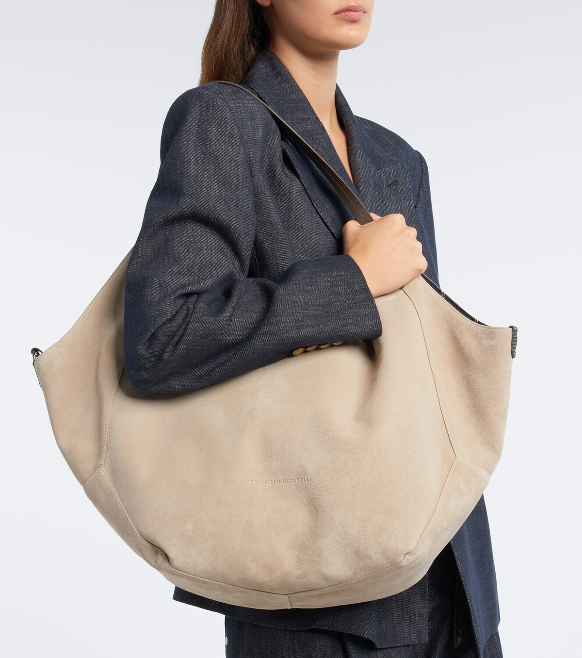 Brunello Cucinelli Monili striped canvas tote bag