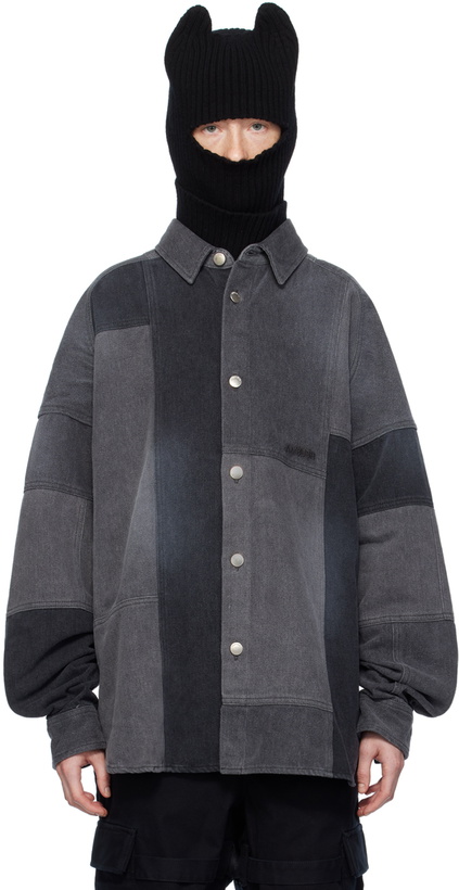 Photo: AMBUSH Black Patchwork Denim Shirt