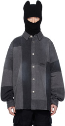 AMBUSH Black Patchwork Denim Shirt
