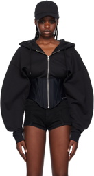 Mugler Black Corseted Hoodie