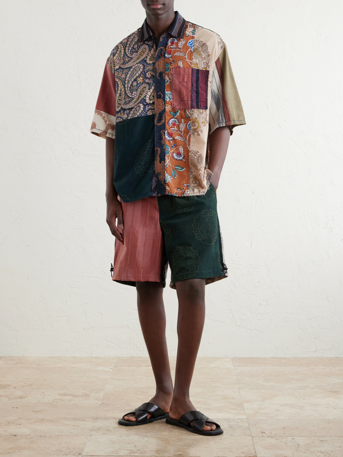 Kardo - Kami Wide-Leg Belted Cotton Shorts - Multi