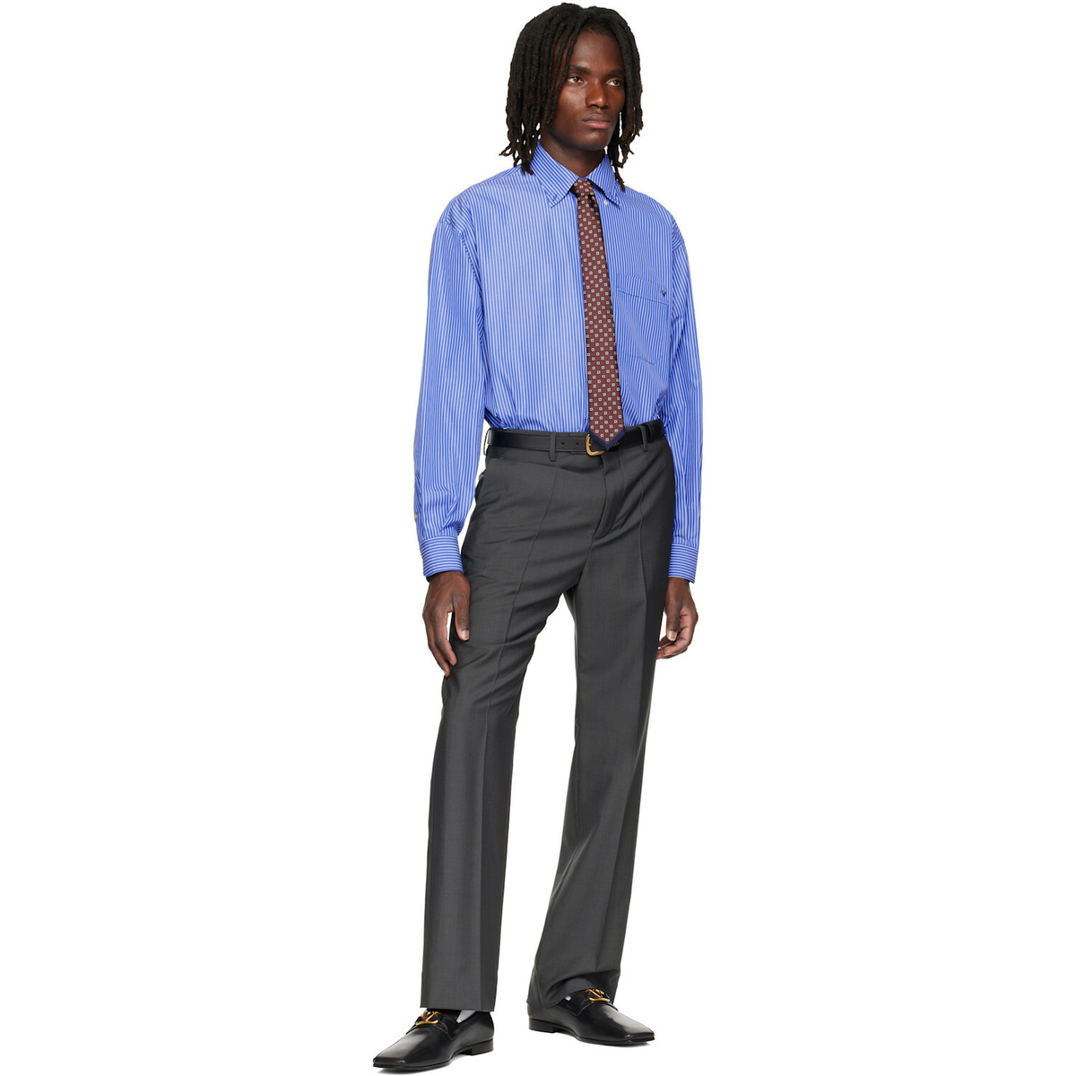 Valentino Gray Wool Trousers