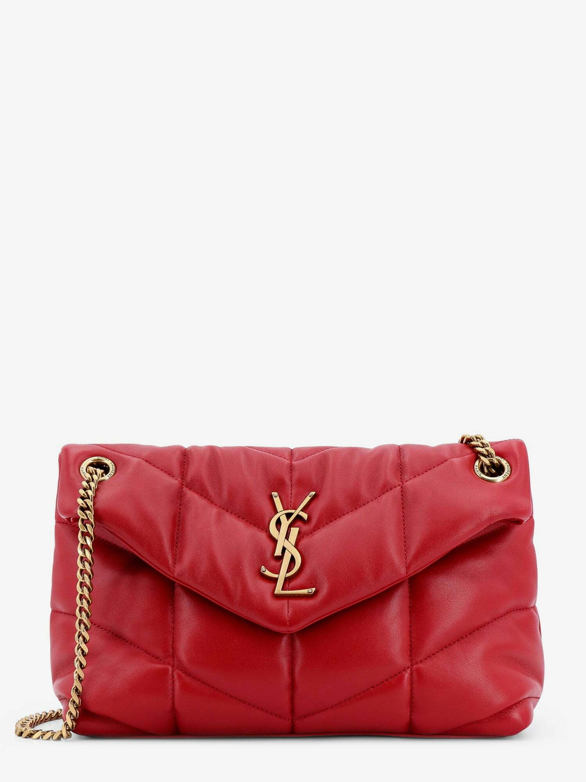 Saint Laurent Loulou Puffer Red Womens Shoulder Bag