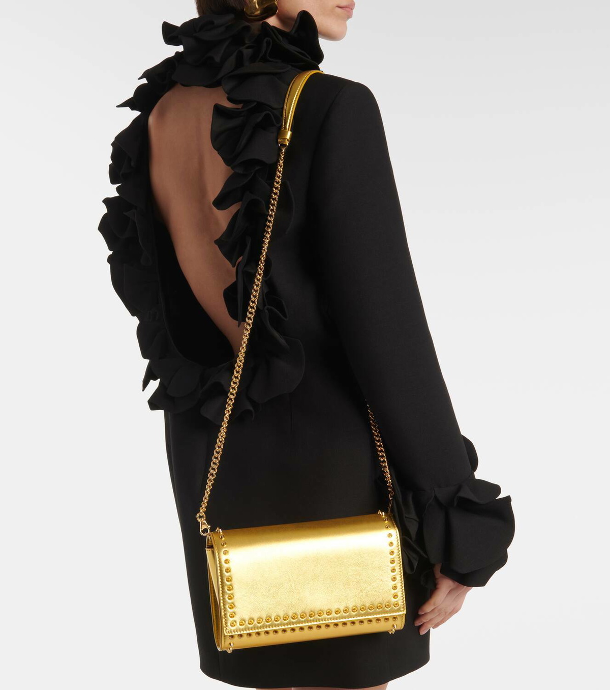 ショルダーバッグ・ポシェット Christian Louboutin  Paloma spiked llic leather clutch Christian Louboutin Paloma spiked metallic leather clutch