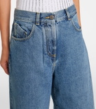 The Attico Denim wide-leg Bermuda shorts