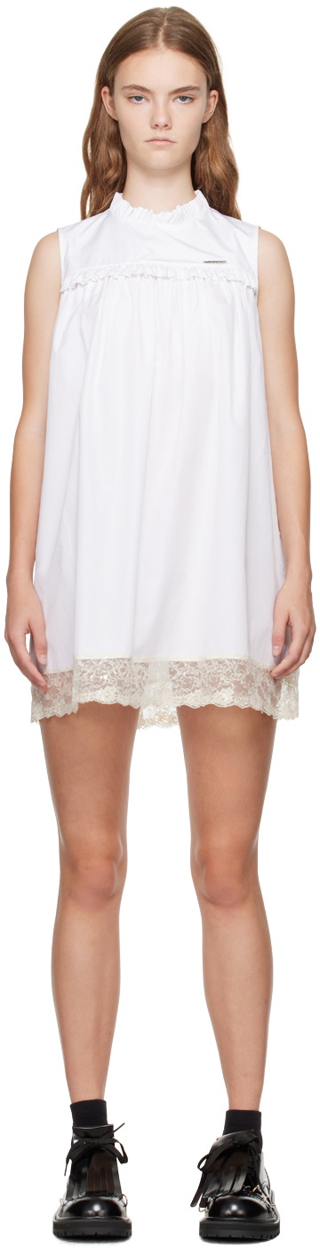 We11done White Lace Trim Minidress