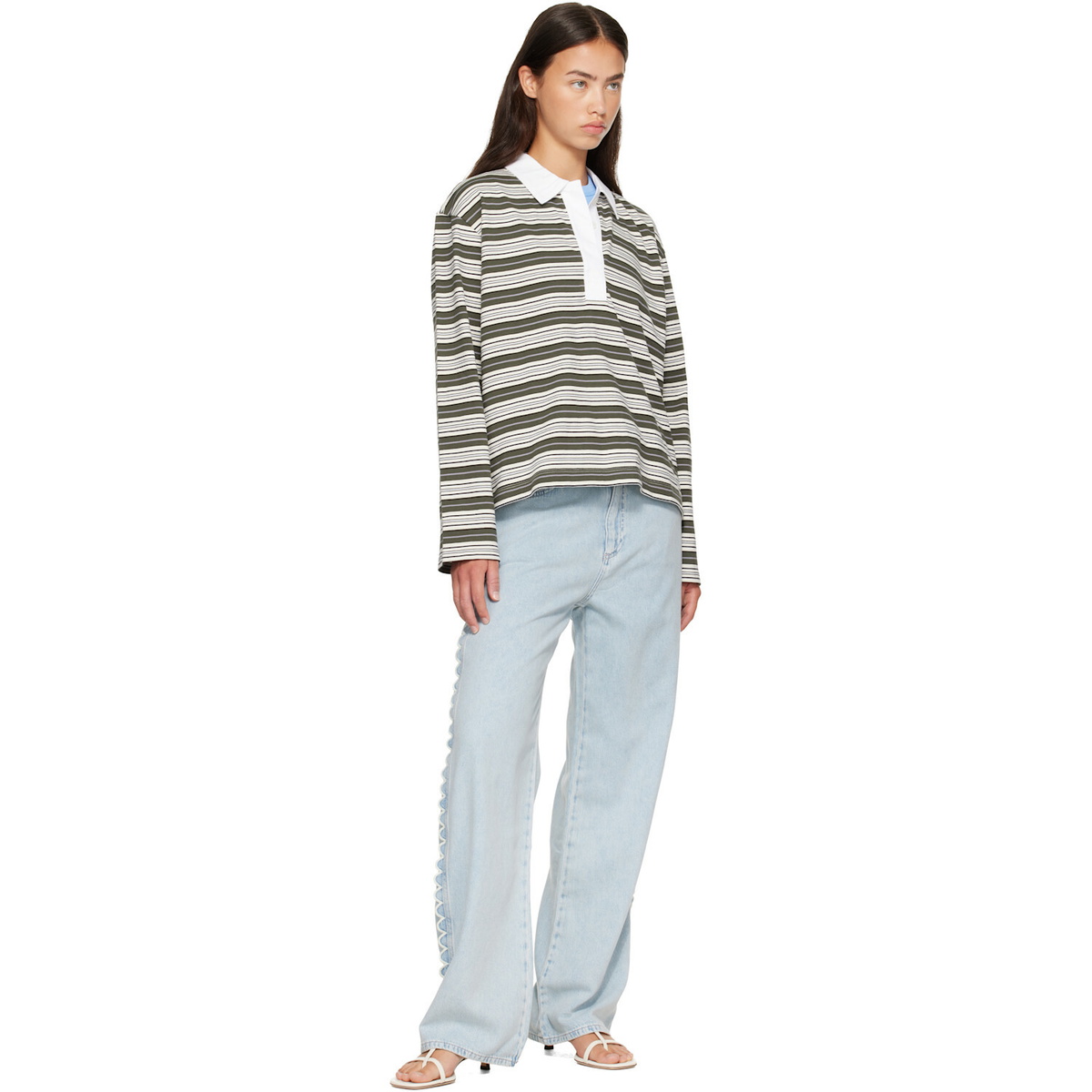 rag & bone Blue Phoebe Drawstring Wide-Leg Jeans