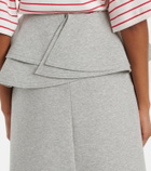 Plan C Ruffled cotton-blend midi skirt