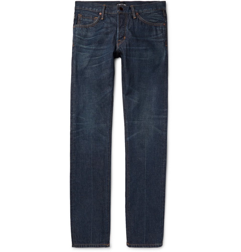 TOM FORD - Slim-Fit Selvedge Denim Jeans - Dark denim TOM FORD