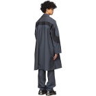 Kiko Kostadinov Grey and Black Wool Louisville Long Belted Coat