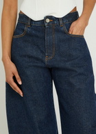 Alaïa Low Round Barrel-leg Denim Jeans
