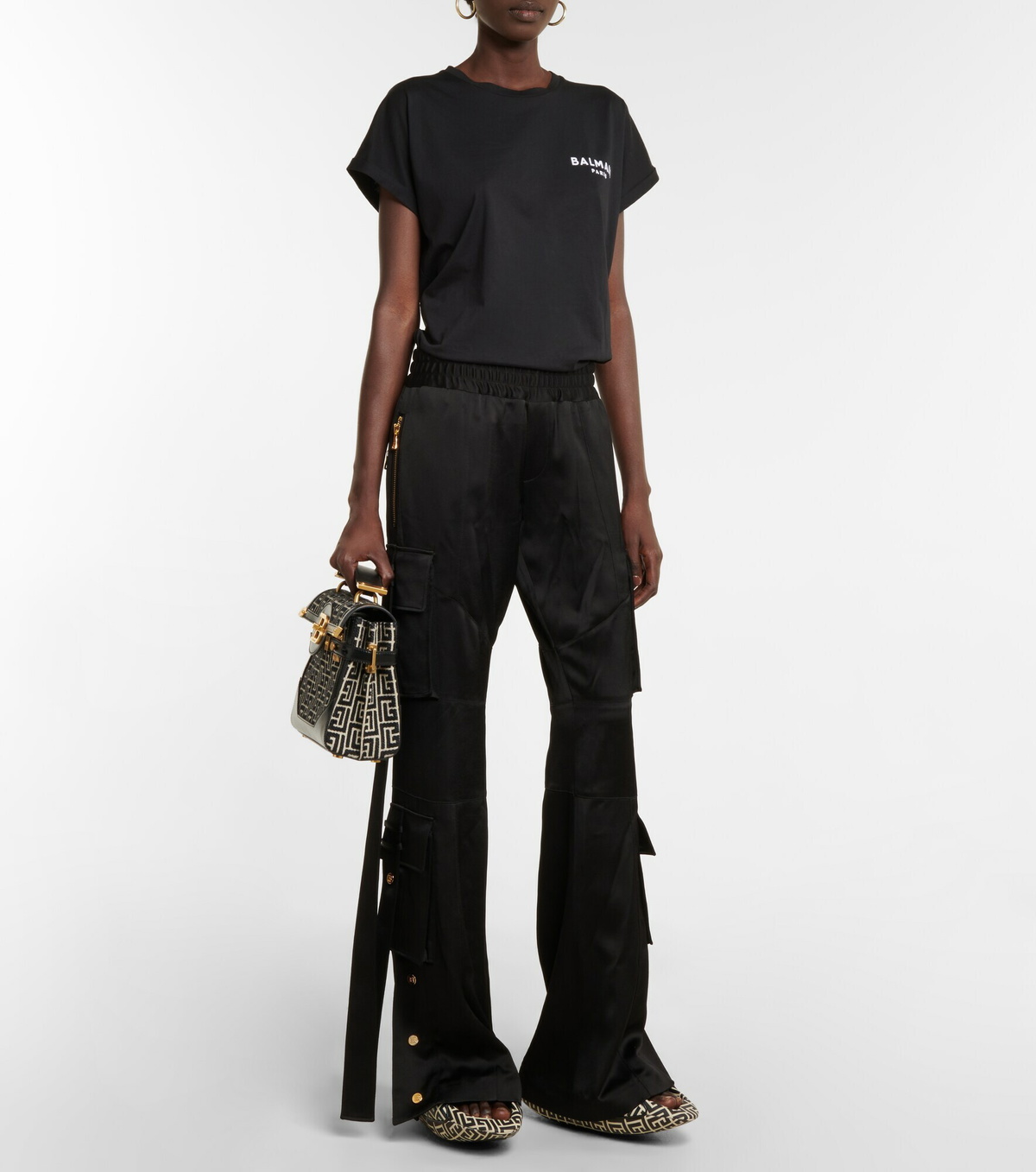 Balmain - B-IT logo printed leather sandals Balmain