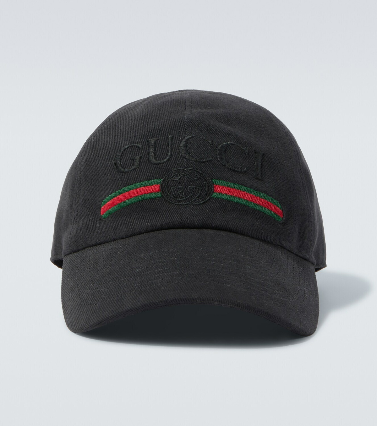 Gucci Web Stripe cotton baseball cap