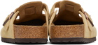 Birkenstock Beige Regular Boston Slip-on Loafers