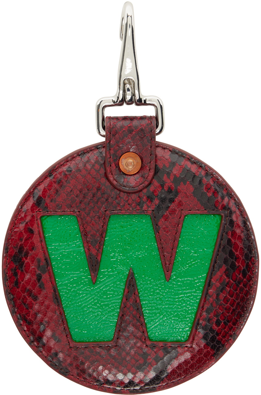 Walter Van Beirendonck W-charm leather keyring - Black