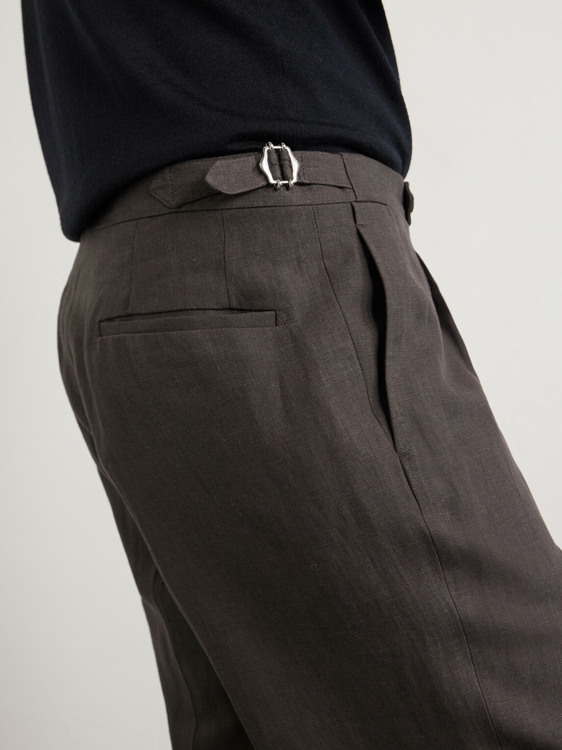 De Petrillo - Straight-Leg Linen Shorts - Brown
