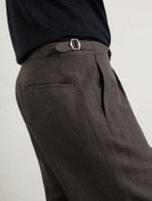 De Petrillo - Straight-Leg Linen Shorts - Brown