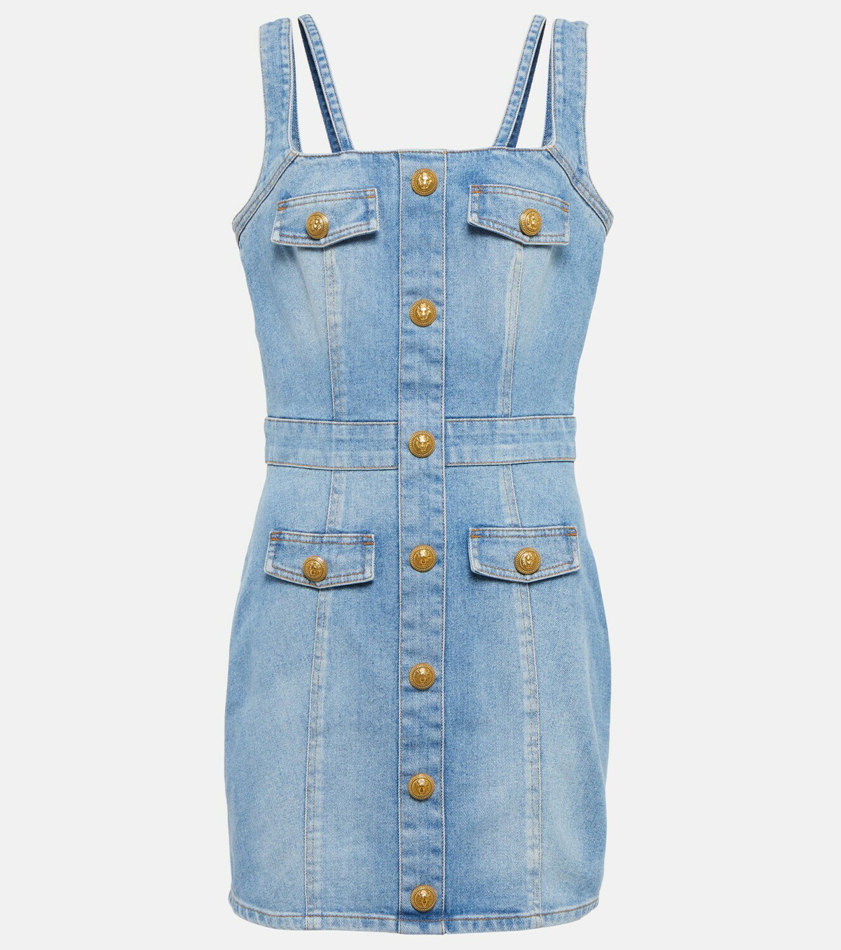 Balmain - Embellished denim minidress Balmain