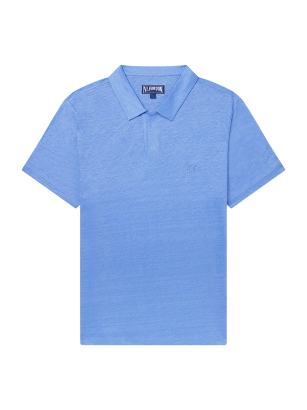 Photo: Vilebrequin - Pyramid Linen-Jersey Polo Shirt - Blue