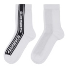 Burberry White Intarsia Logo Stripe Socks