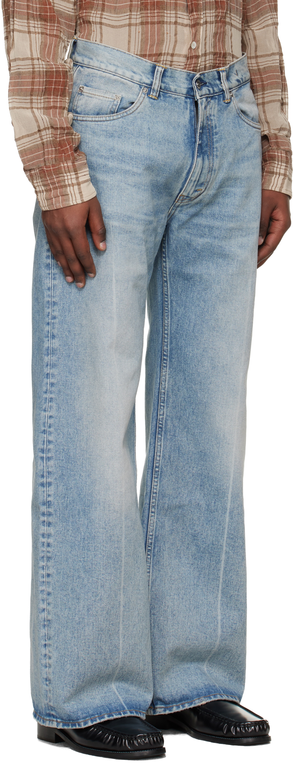 HOPE Blue Low-Waist Wide-Leg Jeans