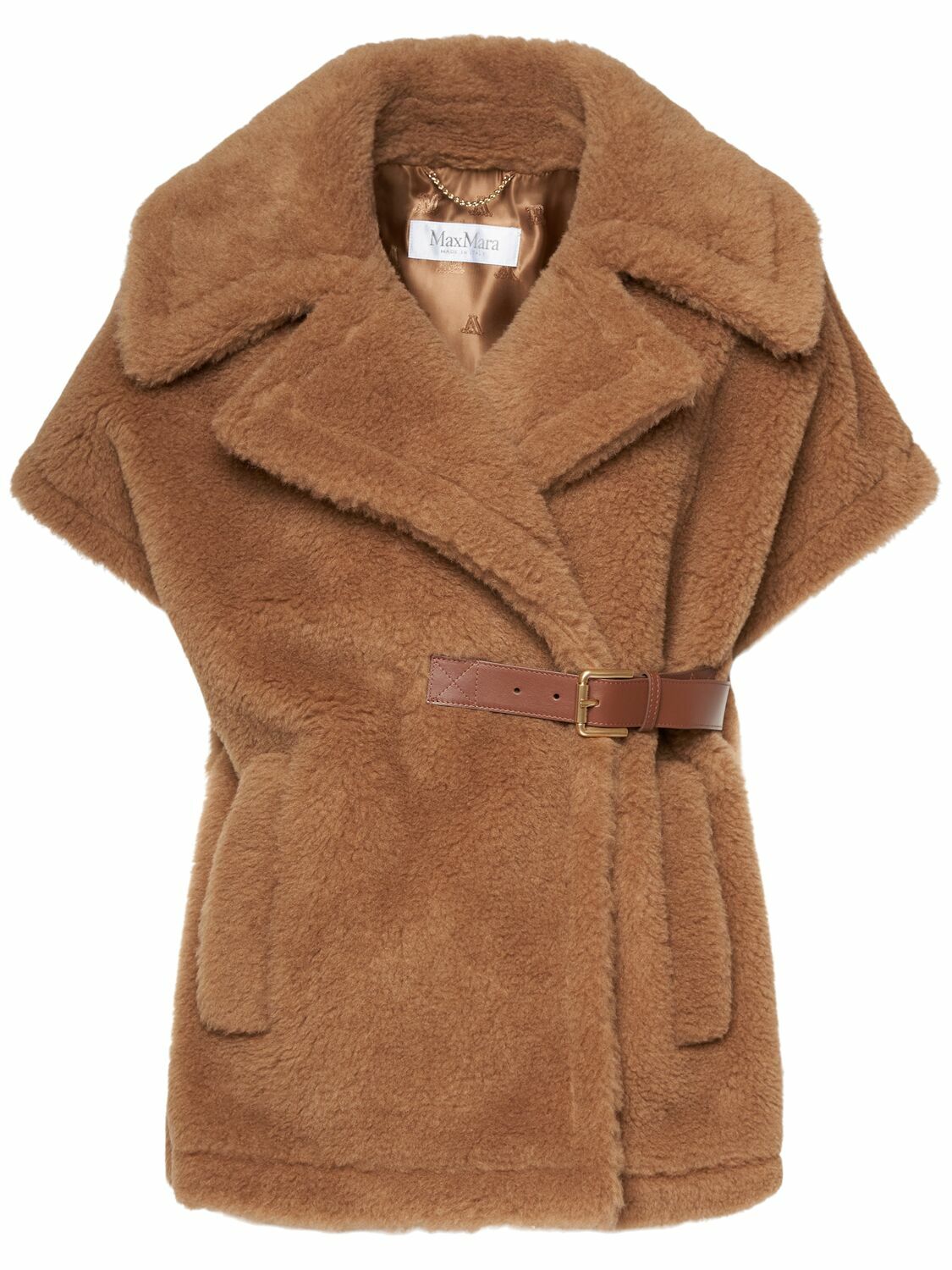 【Max Mara】 ケープ TEDDY NEW ABAVO Teddy fabric cape, camel | 