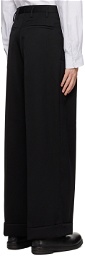 Hed Mayner Black Pleated Trousers