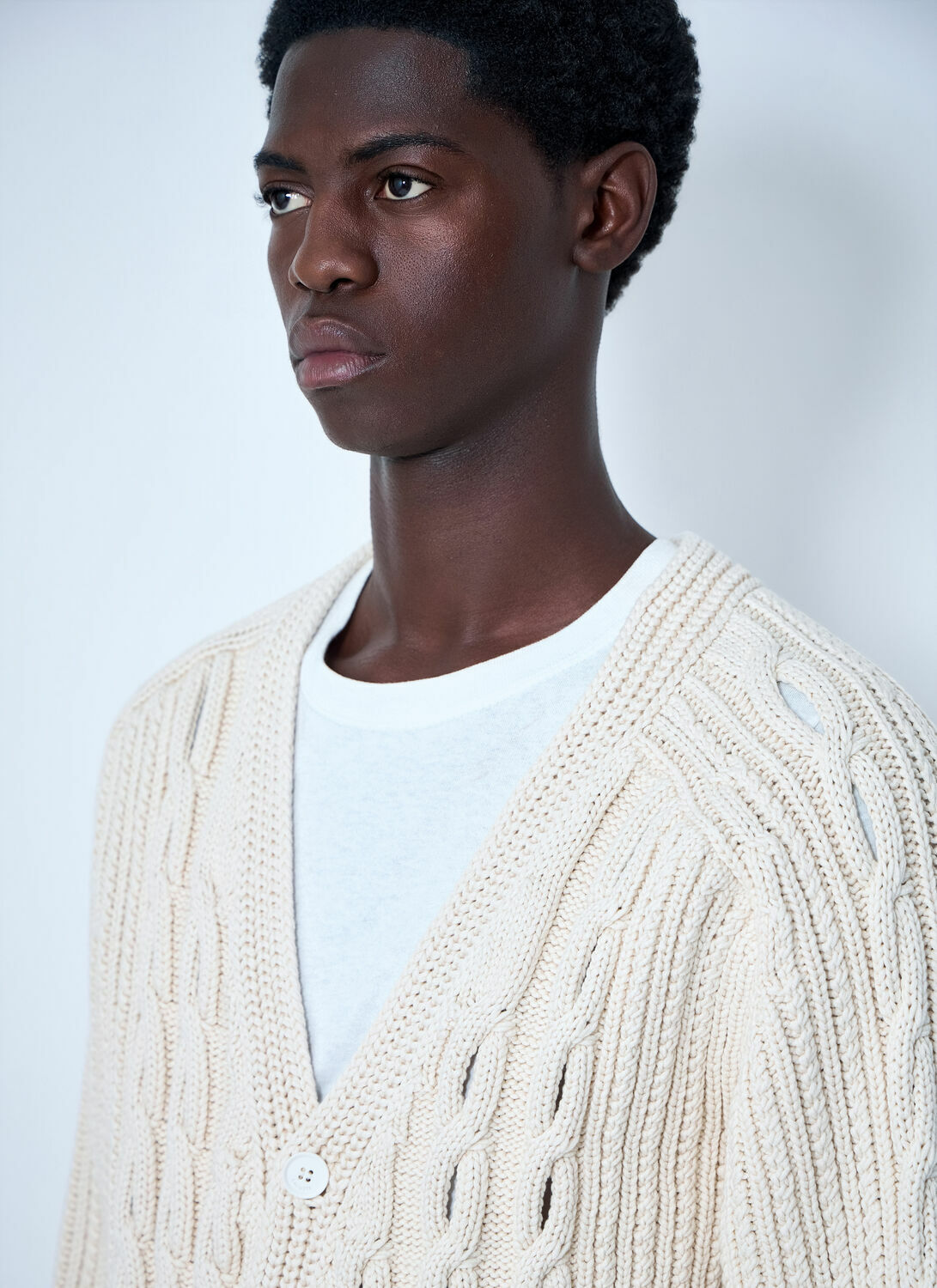 Lacoste Cable Knit Cardigan