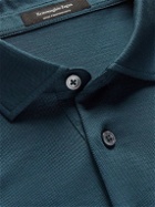 Ermenegildo Zegna - Wool-Piqué Polo Shirt - Blue
