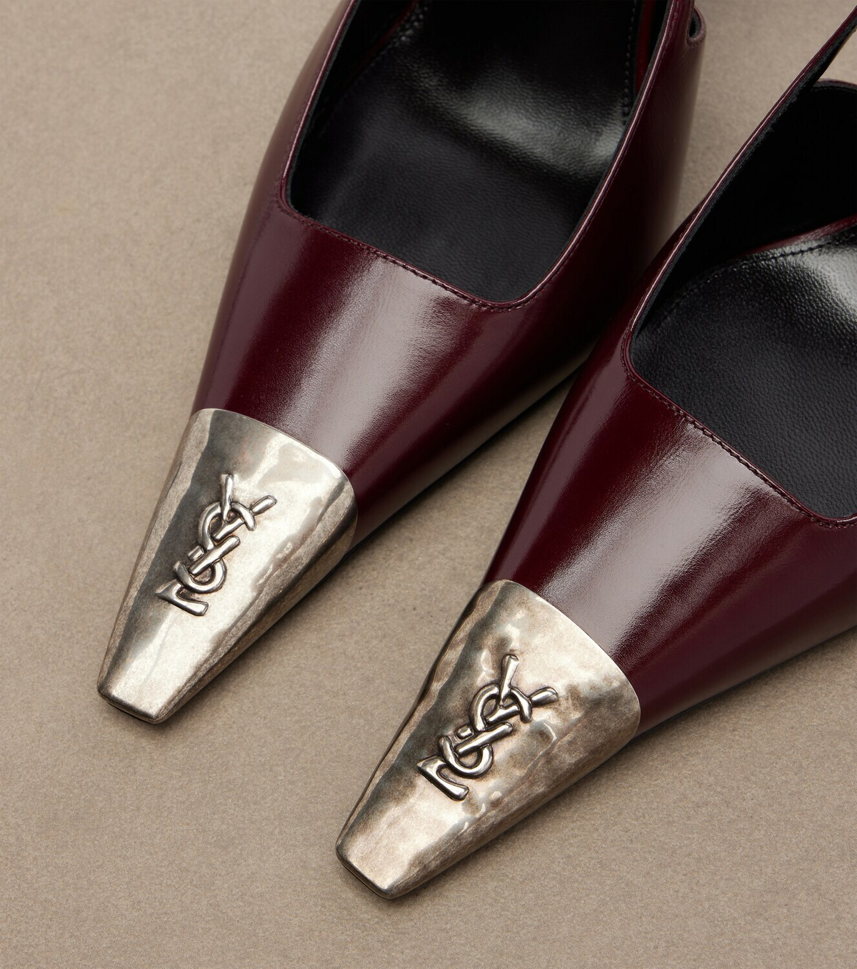 Saint Laurent Jeanne leather slingback pumps