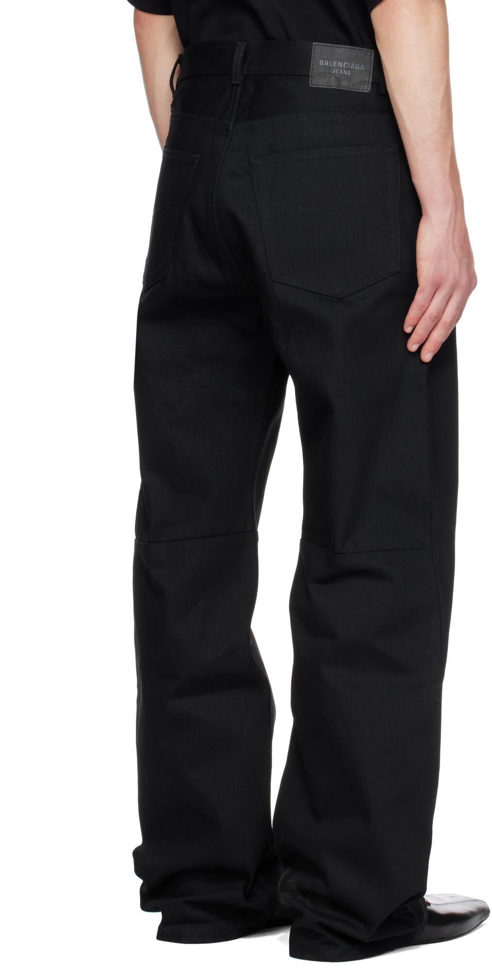 Balenciaga Black Curved Knee Jeans