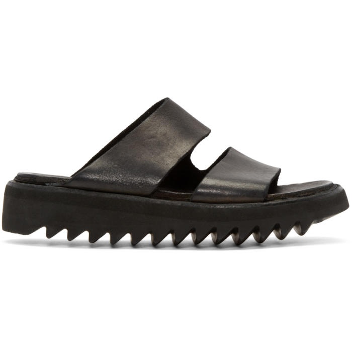 Photo: Guidi Black Leather Double Strap Sandals