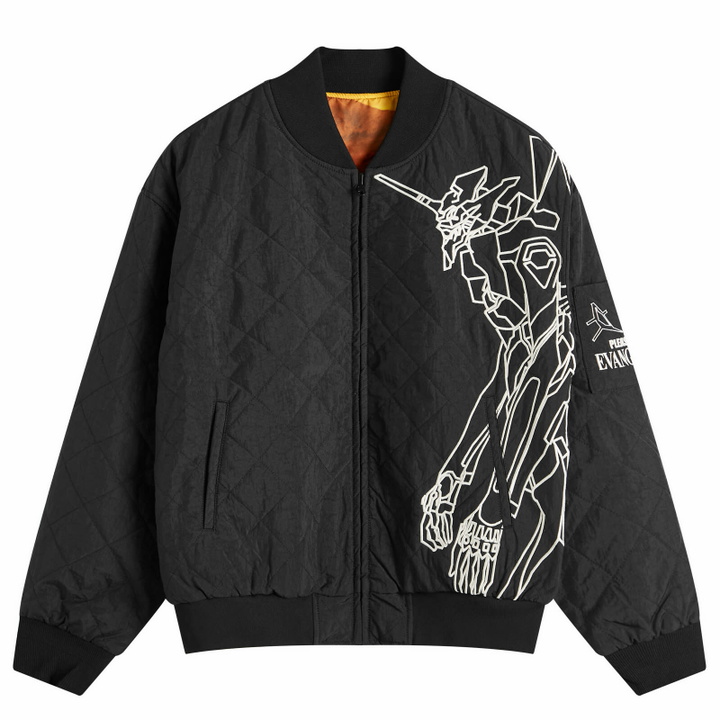 Photo: Pleasures Men's Humanoid Reversible Bomber Jacket in Black