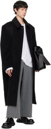 Recto Black Balmacaan Coat