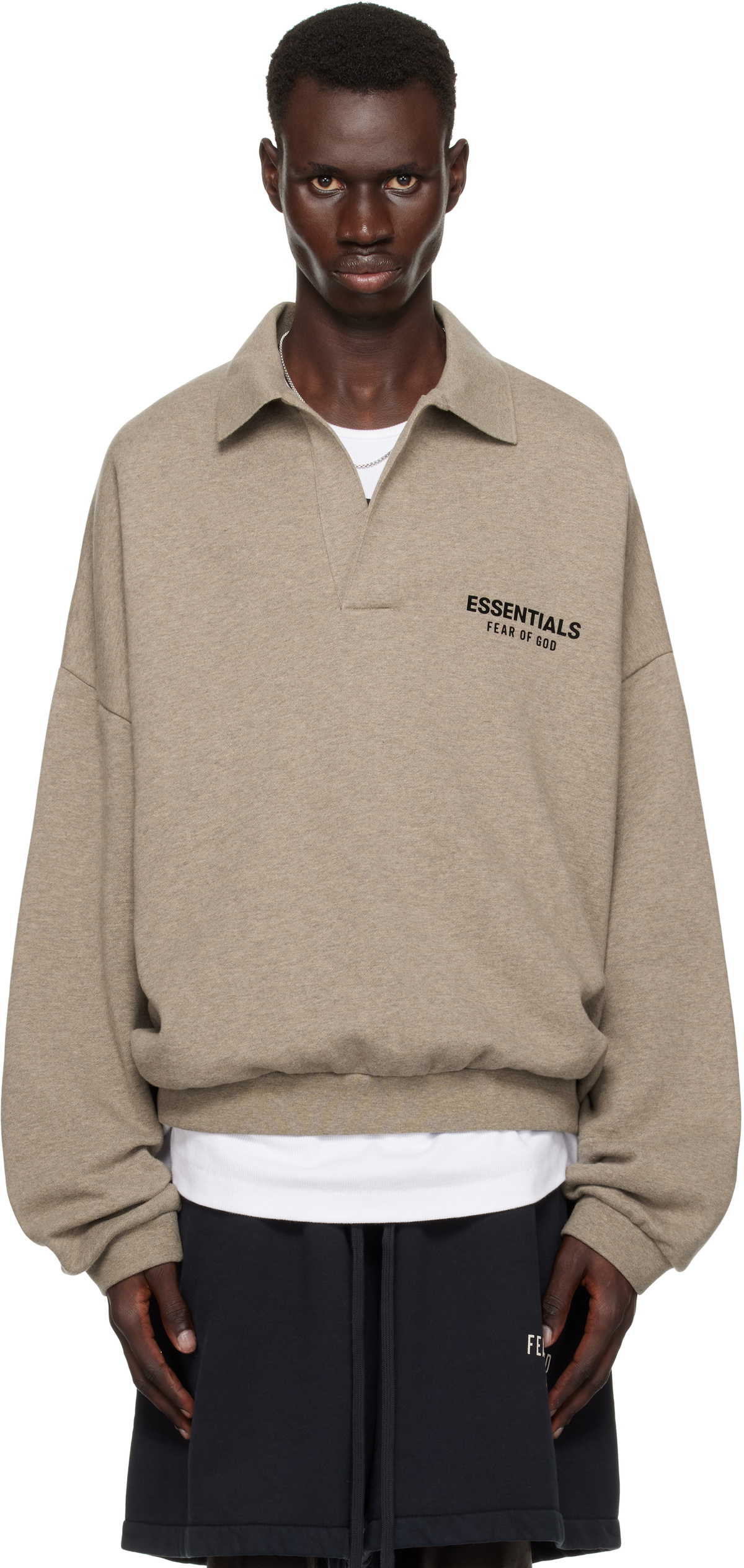 Fear of God ESSENTIALS Gray Fleece Polo