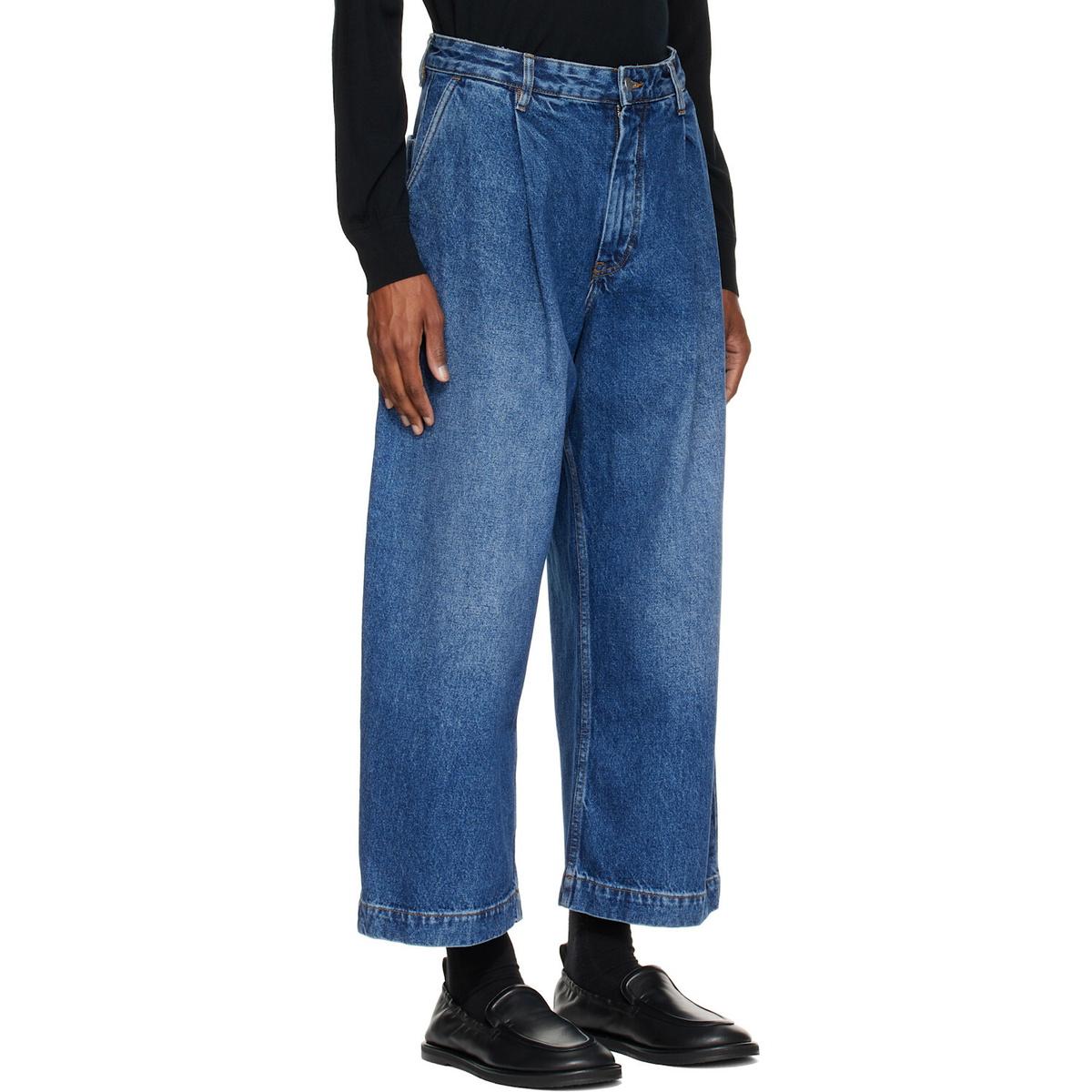 Studio Nicholson Blue Puch Wide Leg Jeans
