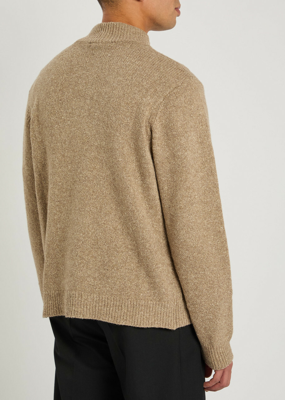 Won Hundred Viaan Half-zip Wool and Silk-blend Jumper Tan