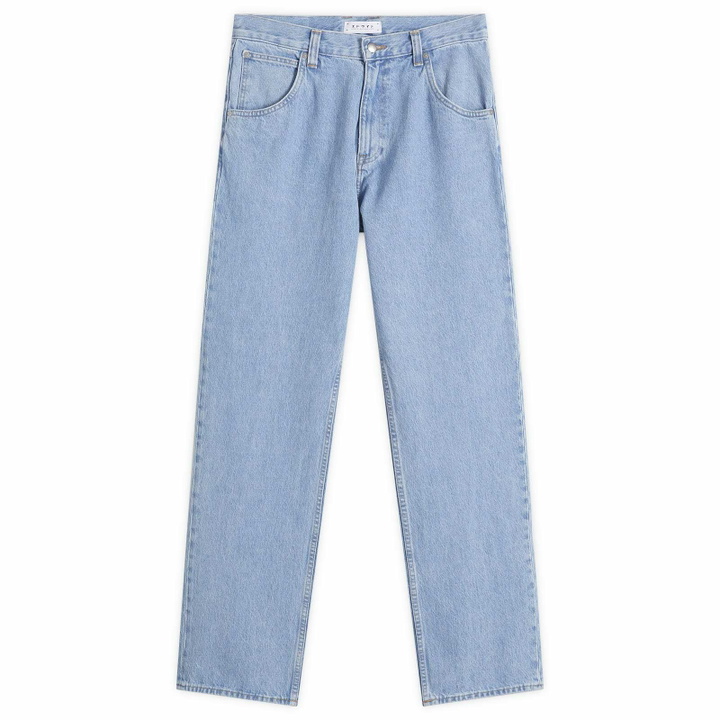 Photo: Edwin Men's Tyrell Denim Pants in Blue Heavy Bleach Wash
