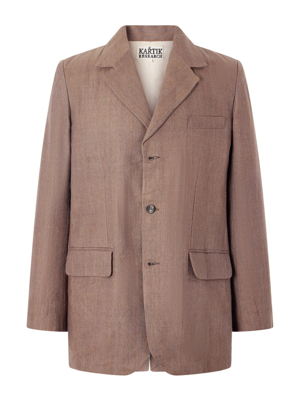 Photo: Kartik Research - Linen and Wool-Blend Suit Jacket - Brown